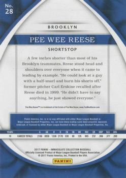 2017 Panini Immaculate Collection #28 Pee Wee Reese Back