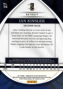 2017 Panini Immaculate Collection #56 Ian Kinsler Back