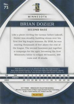 2017 Panini Immaculate Collection #73 Brian Dozier Back