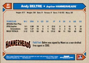 2017 Grandstand Jupiter Hammerheads #NNO Andy Beltre Back