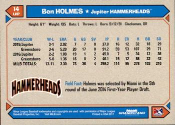 2017 Grandstand Jupiter Hammerheads #NNO Ben Holmes Back