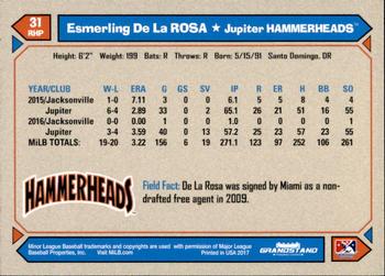 2017 Grandstand Jupiter Hammerheads #NNO Esmerling De La Rosa Back