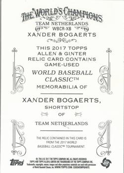 2017 Topps Allen & Ginter - World Baseball Classic Relic Full-Size #WBCR-XB Xander Bogaerts Back