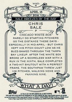 2017 Topps Allen & Ginter - What a Day! #WAD-4 Chris Sale Back