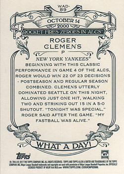 2017 Topps Allen & Ginter - What a Day! #WAD-89 Roger Clemens Back
