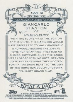 2017 Topps Allen & Ginter - What a Day! #WAD-98 Giancarlo Stanton Back