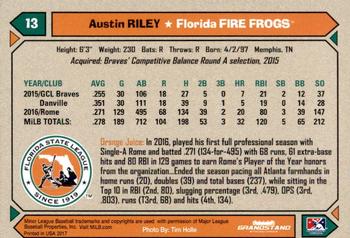 2017 Grandstand Florida State League Top Prospects #NNO Austin Riley Back