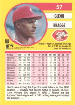 1991 Fleer #57 Glenn Braggs Back