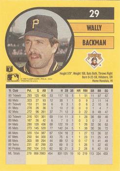 1991 Fleer #29 Wally Backman Back