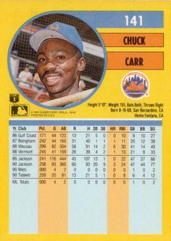 1991 Fleer #141 Chuck Carr Back