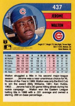 1991 Fleer #437 Jerome Walton Back