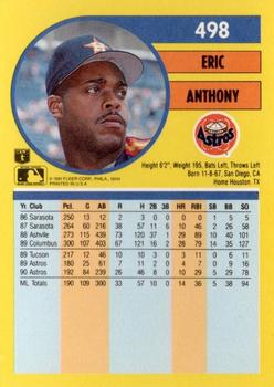 1991 Fleer #498 Eric Anthony Back