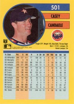 1991 Fleer #501 Casey Candaele Back