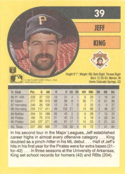 1991 Fleer #39 Jeff King Back