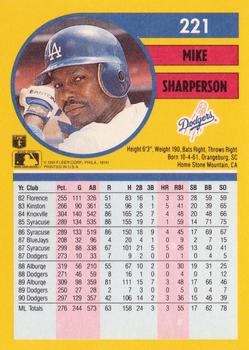 1991 Fleer #221 Mike Sharperson Back