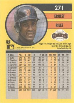 1991 Fleer #271 Ernest Riles Back