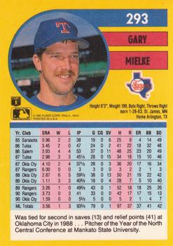 1991 Fleer #293 Gary Mielke Back