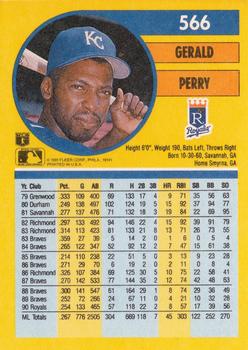 1991 Fleer #566 Gerald Perry Back