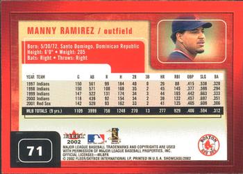 2002 Fleer Showcase #71 Manny Ramirez Back