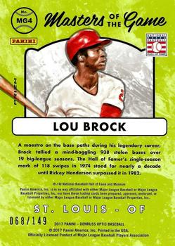 2017 Donruss Optic - Masters of the Game Blue #MG4 Lou Brock Back