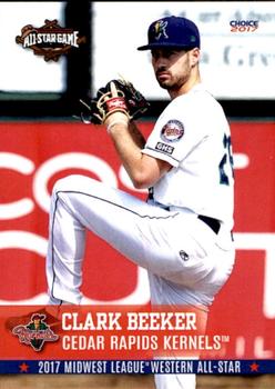2017 Choice Midwest League All-Stars #40 Clark Beeker Front