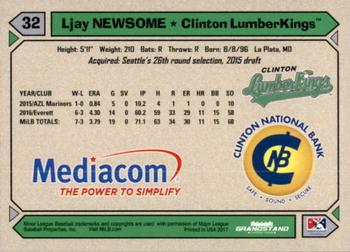 2017 Grandstand Clinton LumberKings #NNO Ljay Newsome Back