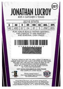 2017 Honus Bonus Fantasy Baseball #227 Jonathan Lucroy Back