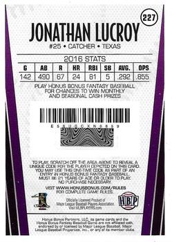 2017 Honus Bonus Fantasy Baseball - Silver Foil #227 Jonathan Lucroy Back