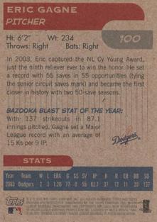 2004 Bazooka - Minis #100 Eric Gagne Back