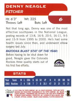 2004 Bazooka - Red Chunks #6 Denny Neagle Back