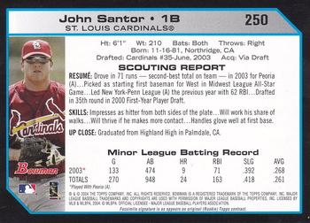 2004 Bowman - 1st Edition #250 John Santor Back