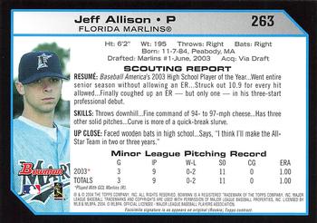 2004 Bowman - 1st Edition #263 Jeff Allison Back
