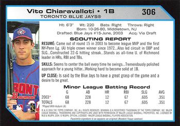 2004 Bowman - 1st Edition #306 Vito Chiaravalloti Back
