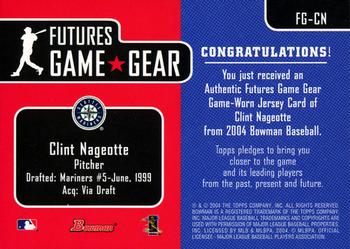 2004 Bowman - Futures Game Gear Jersey Relics #FG-CN Clint Nageotte Back