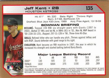 2004 Bowman - Gold #135 Jeff Kent Back