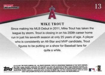 2017 Topps On-Demand 600HR Club #13 Mike Trout Back