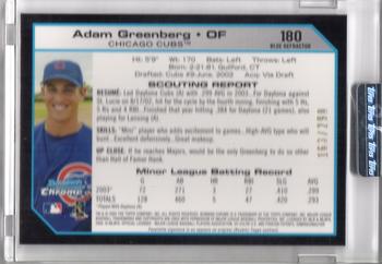 2004 Bowman Chrome - Blue Refractors #180 Adam Greenberg Back