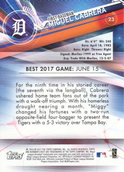 2017 Bowman's Best #23 Miguel Cabrera Back