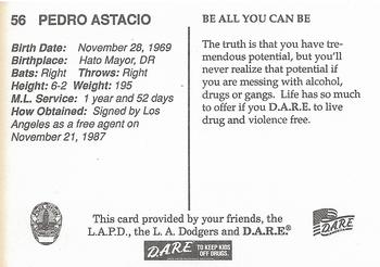 1994 Los Angeles Dodgers Police #NNO Pedro Astacio Back