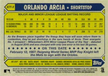 2017 Topps Chrome - 1987 Topps Baseball 30th Anniversary #87T-3 Orlando Arcia Back
