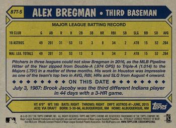 2017 Topps Chrome - 1987 Topps Baseball 30th Anniversary #87T-5 Alex Bregman Back