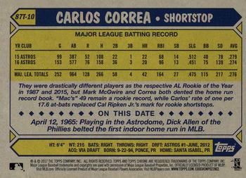 2017 Topps Chrome - 1987 Topps Baseball 30th Anniversary #87T-10 Carlos Correa Back