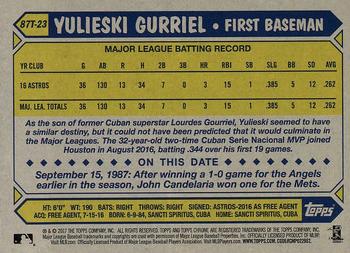 2017 Topps Chrome - 1987 Topps Baseball 30th Anniversary #87T-23 Yulieski Gurriel Back