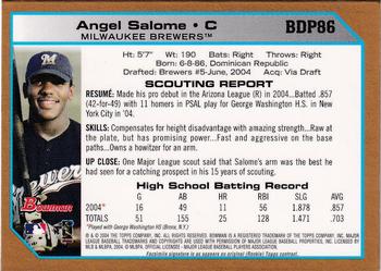 2004 Bowman Draft Picks & Prospects - Gold #BDP86 Angel Salome Back