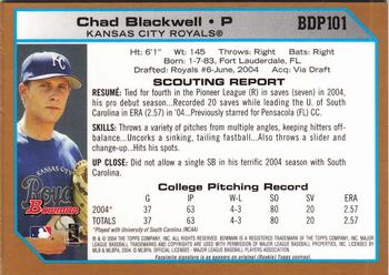 2004 Bowman Draft Picks & Prospects - Gold #BDP101 Chad Blackwell Back