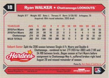 2017 Grandstand Chattanooga Lookouts #NNO Ryan Walker Back