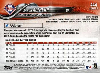 2018 Topps #444 Aaron Altherr Back