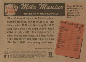 2004 Bowman Heritage - Black and White #180 Mike Mussina Back