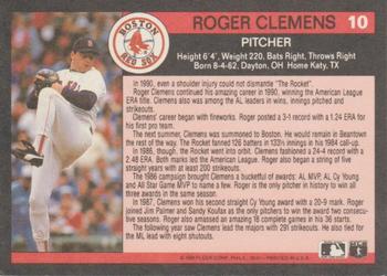 1991 Fleer - '91 Fleer All-Star Team #10 Roger Clemens Back