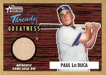 2004 Bowman Heritage - Threads of Greatness Gold #TG-PL Paul Lo Duca Front
